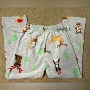 Fuzzy Christmas Dog Pajama Pants